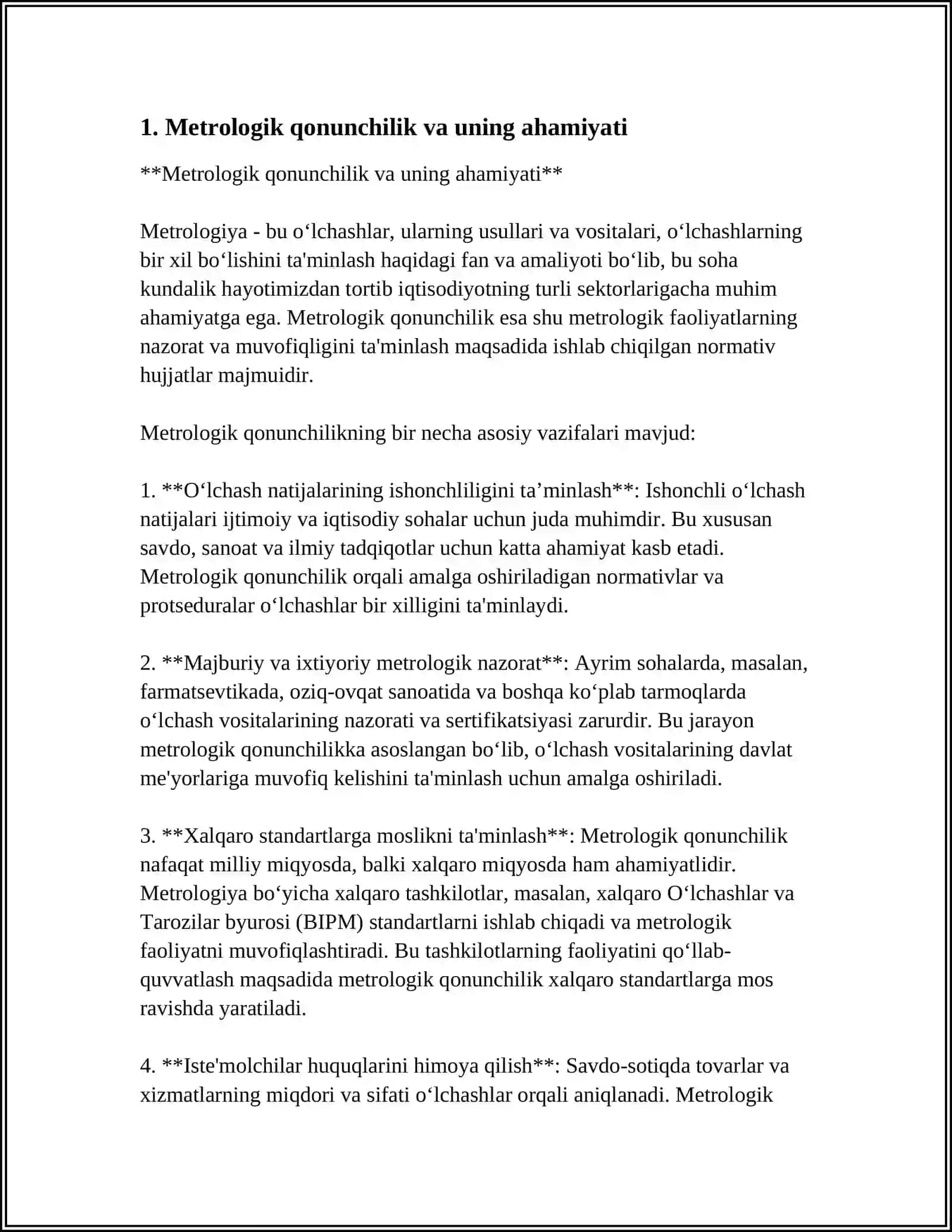 O'ZBEKISTON RESPUBLIKASIDA METROLOGIK FAOLIYATINING QONUNIY ASOSLARI 3