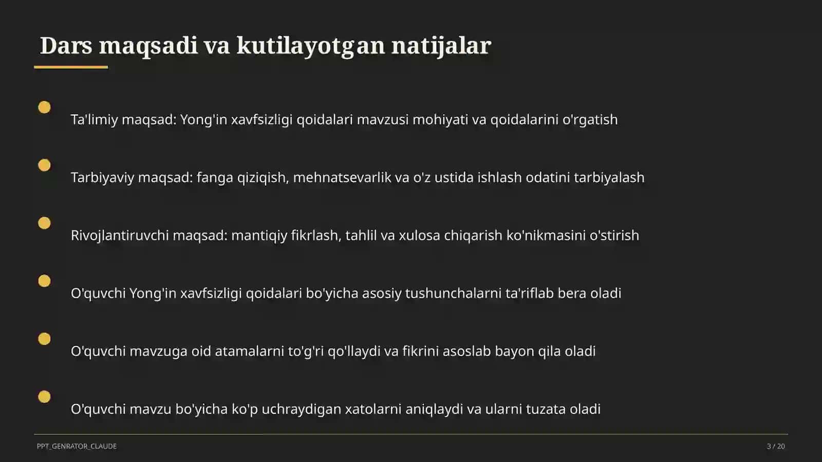 Yong'in xavfsizligi qoidalari 3
