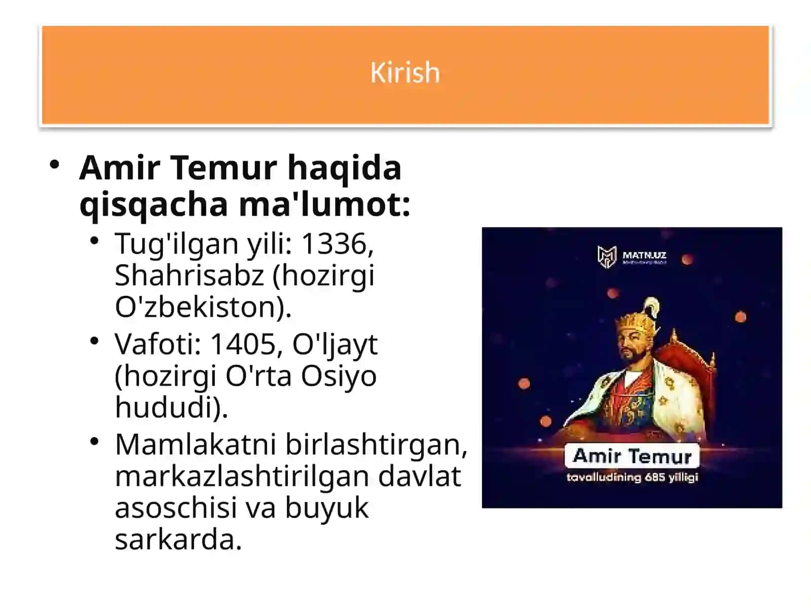 O’ZBEKISTONING ENG YANGI TARIXI FANIDAN 3