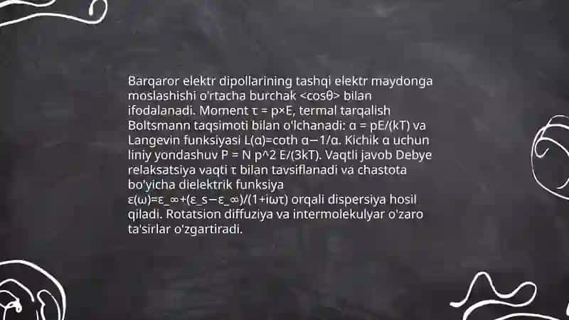 Orientatsion induksion va dispersion ta'sirlar 3