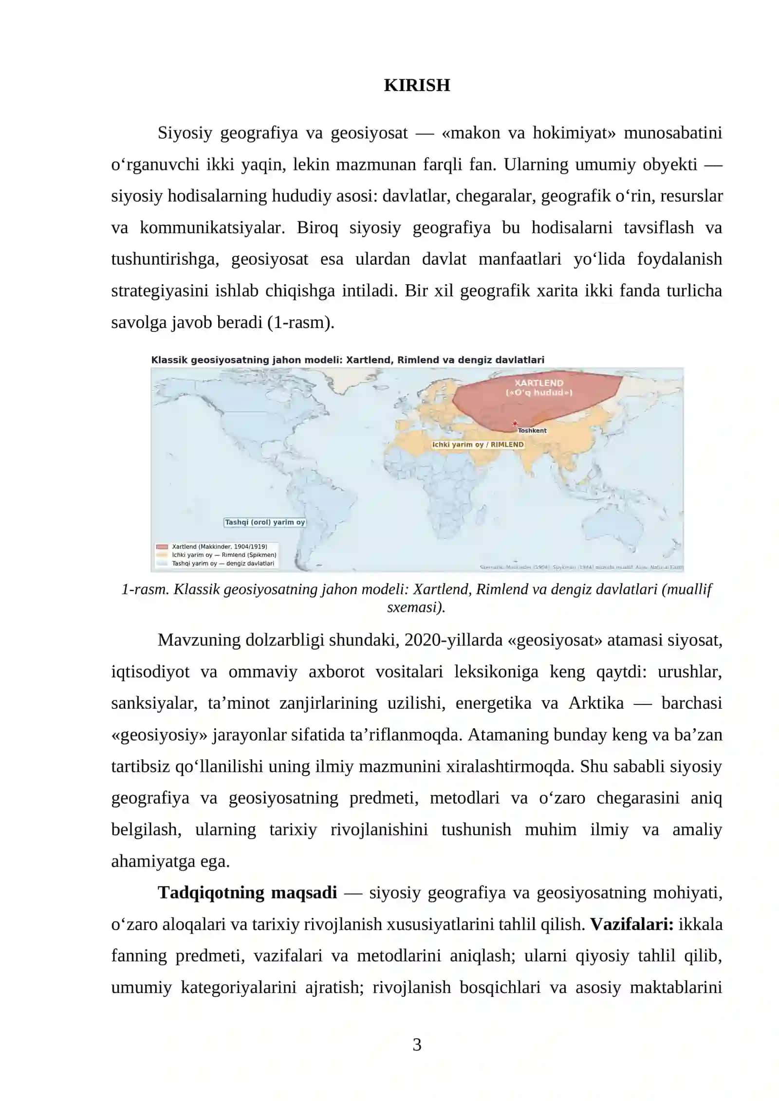 siyosiy geografiya va geosiyosat referat 3