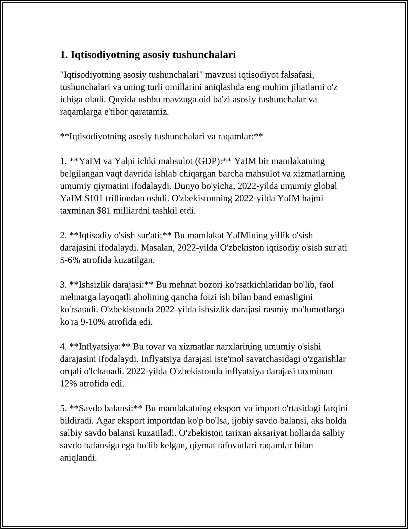 Iqtisodiyotning asosiy tushunchalari 3