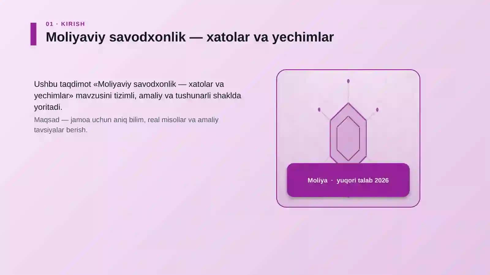 Moliyaviy savodxonlik — xatolar va yechimlar 3
