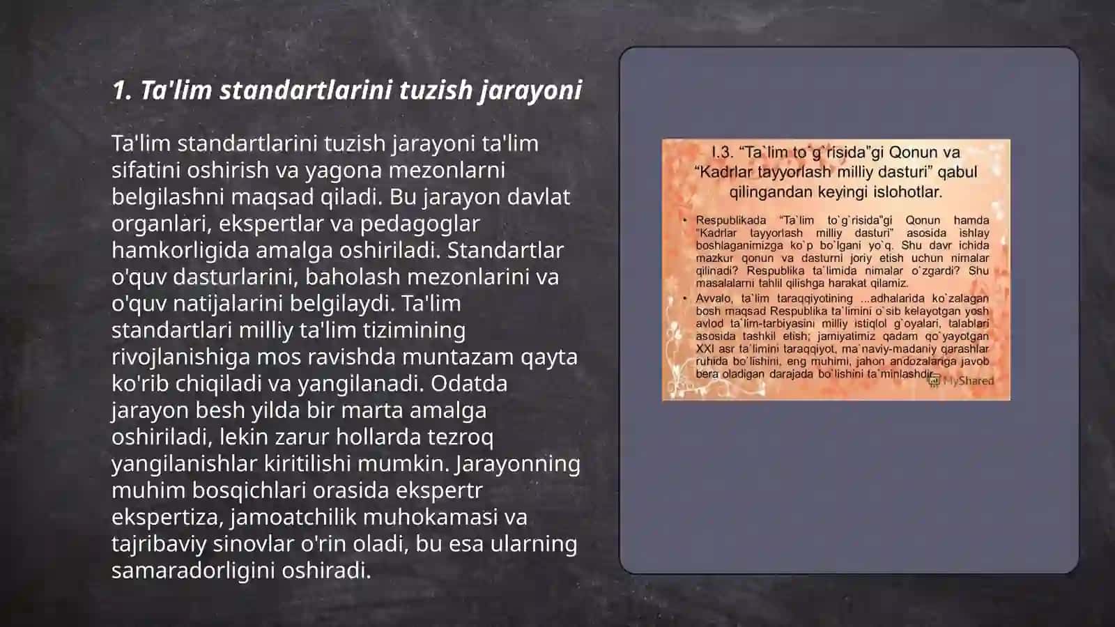 Ta'lim standartlarini tuzish jarayoni 3