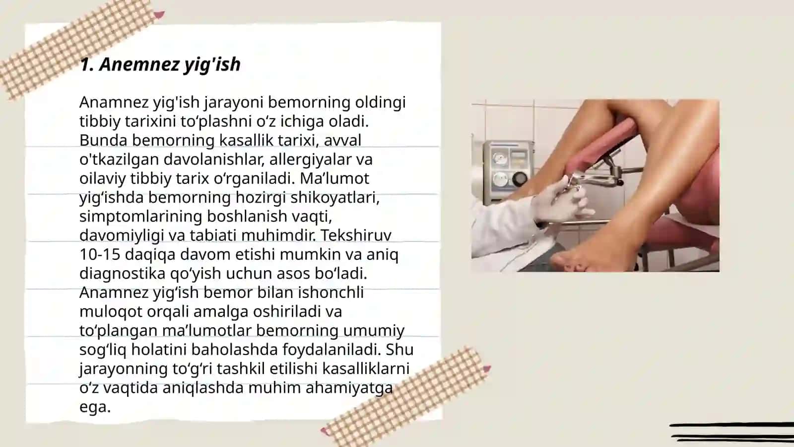 Ginekologik bemorlarni tekshirish usullari va Qowimcha tekshirish 3