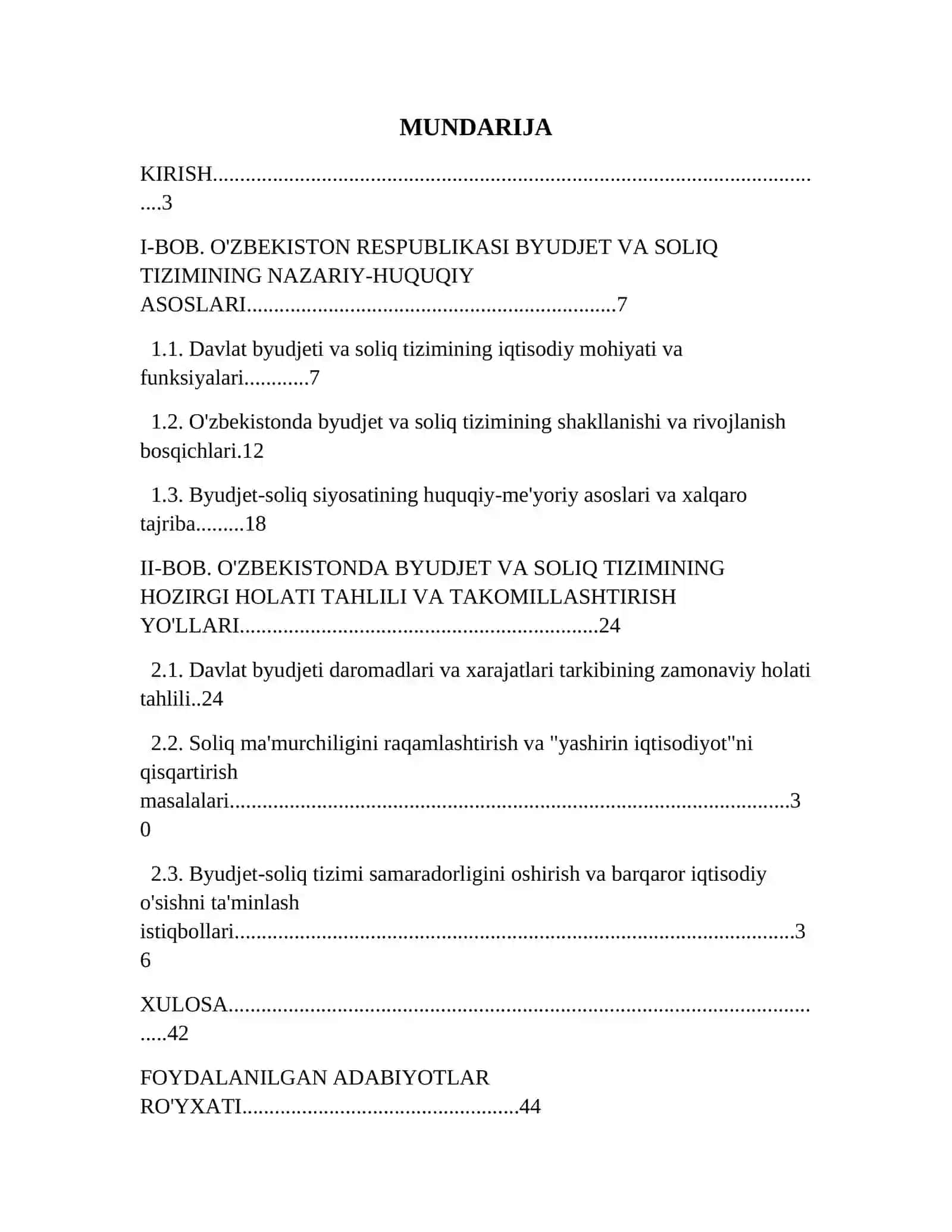 O'zbekiston Respublikasida byudjet va soliq tizimini takomillashtirish yo'llari 3