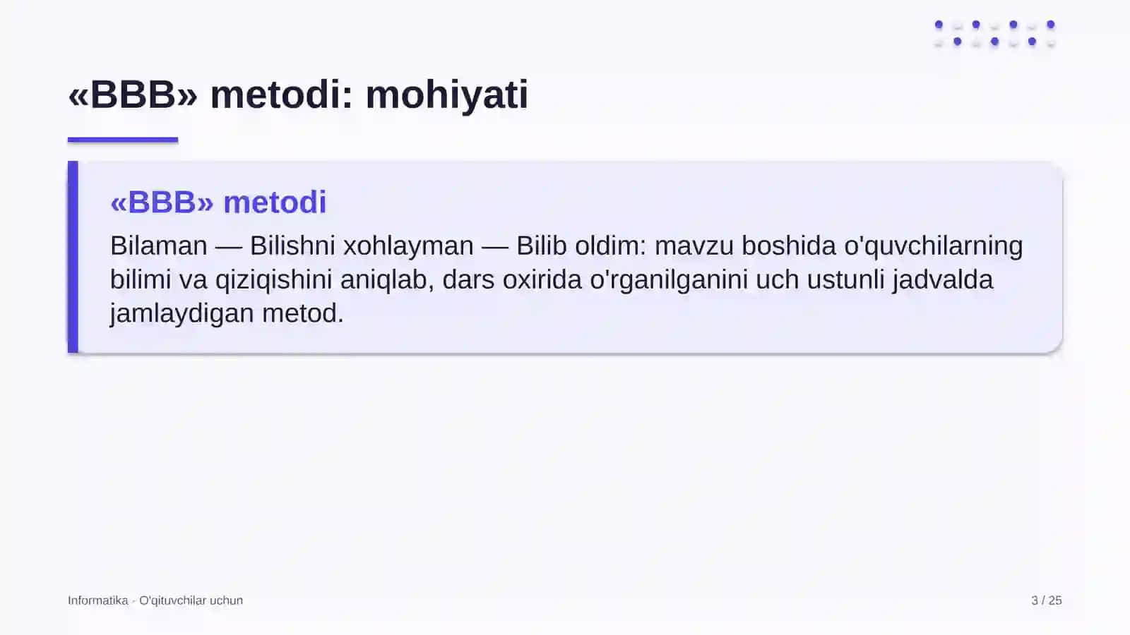 informatika darslarida bbb metodidan foydalanish 5544 3