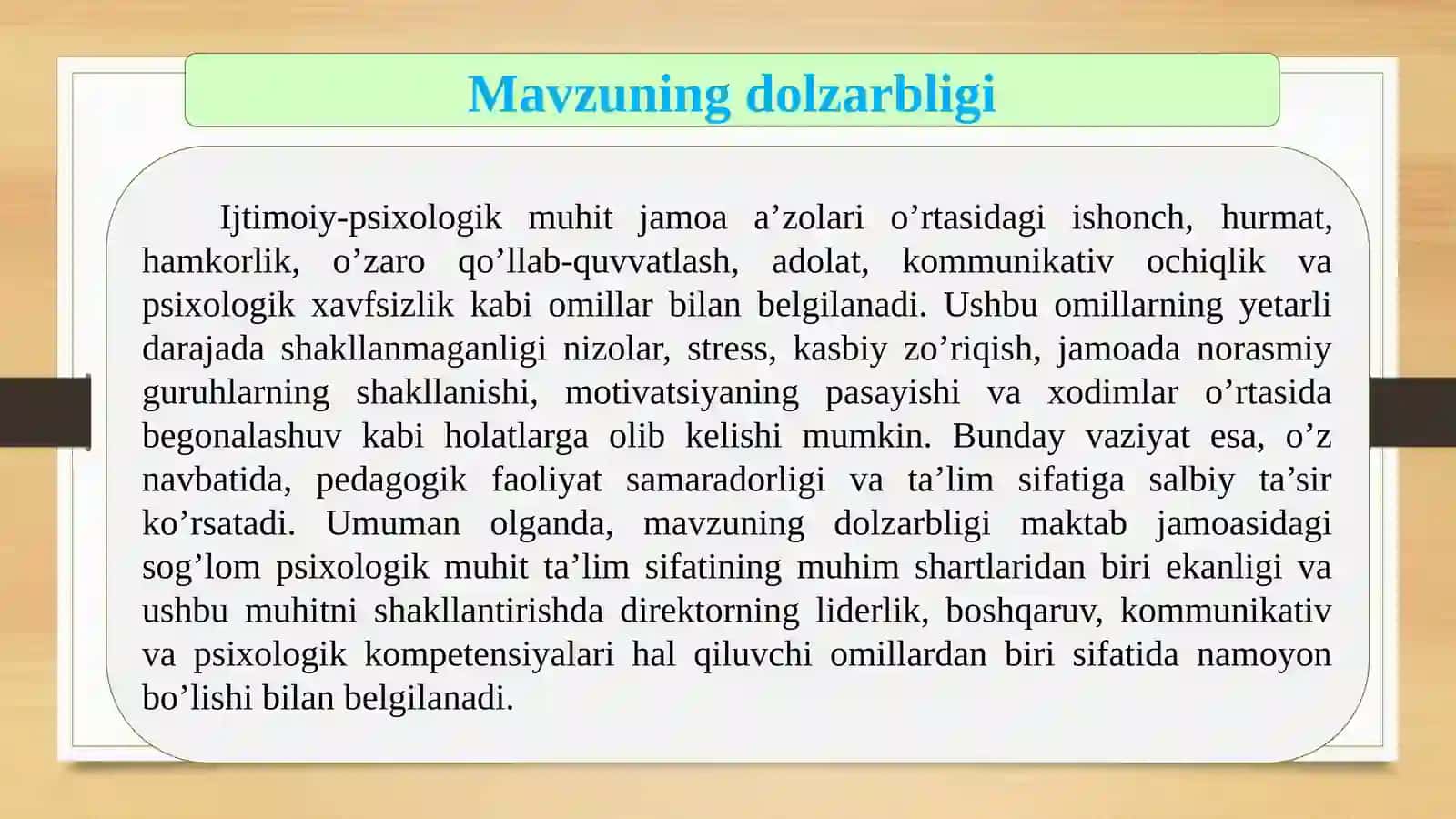 Maktabjamoasidaijtimoiy-psixologikmuhitnisog’lomlashtirish 3
