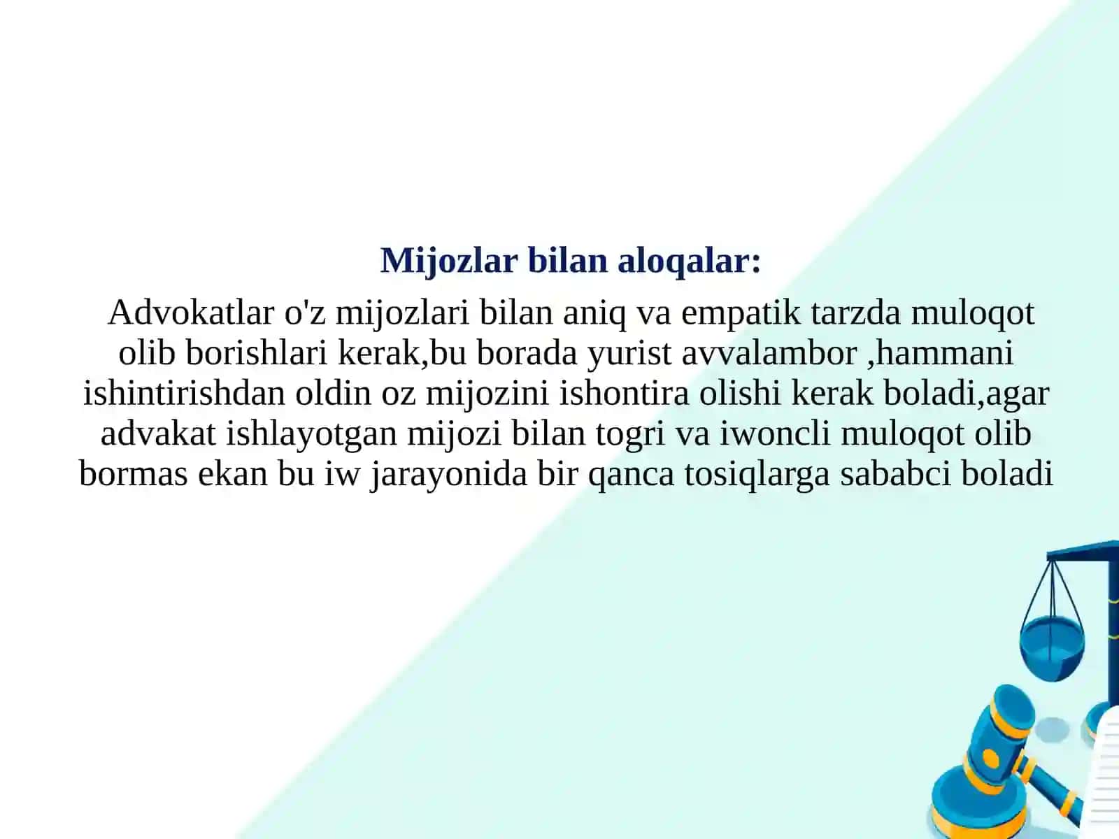 Yuristning kasbiy faoliyatida muloqotning o’rni 3