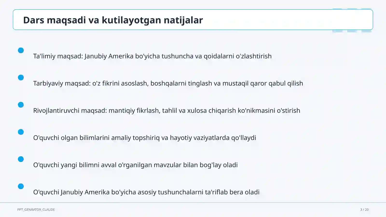 Janubiy Amerika (7-sinf) 3