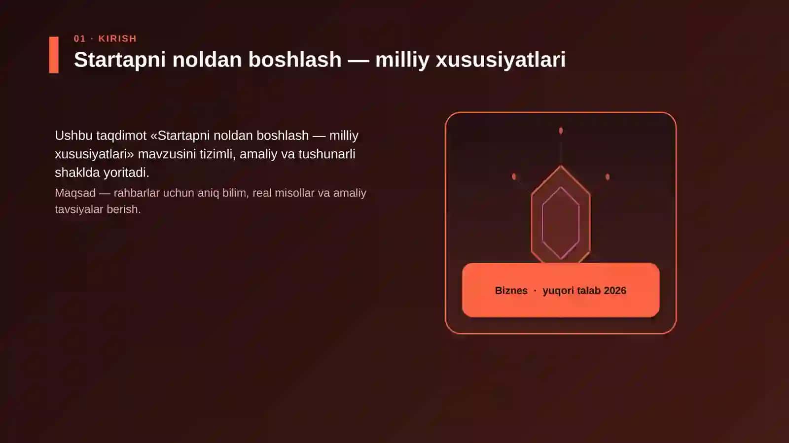 Startapni noldan boshlash — milliy xususiyatlari 3