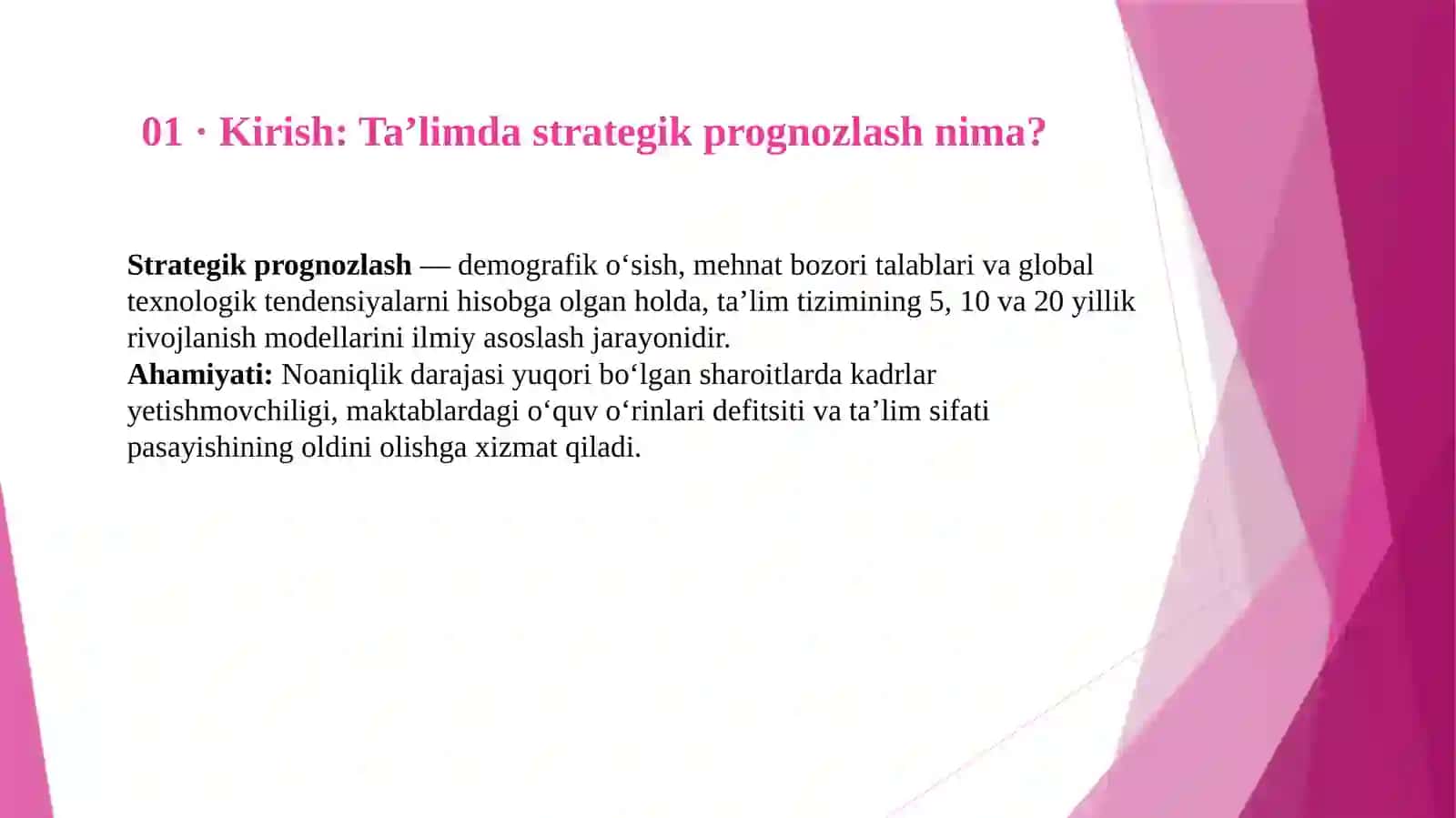 OʻZBEKISTONDATAʼLIMTIZIMINI RIVOJLANTIRISHNING STRATEGIK PROGNOZLASH TAJRIBASI 3