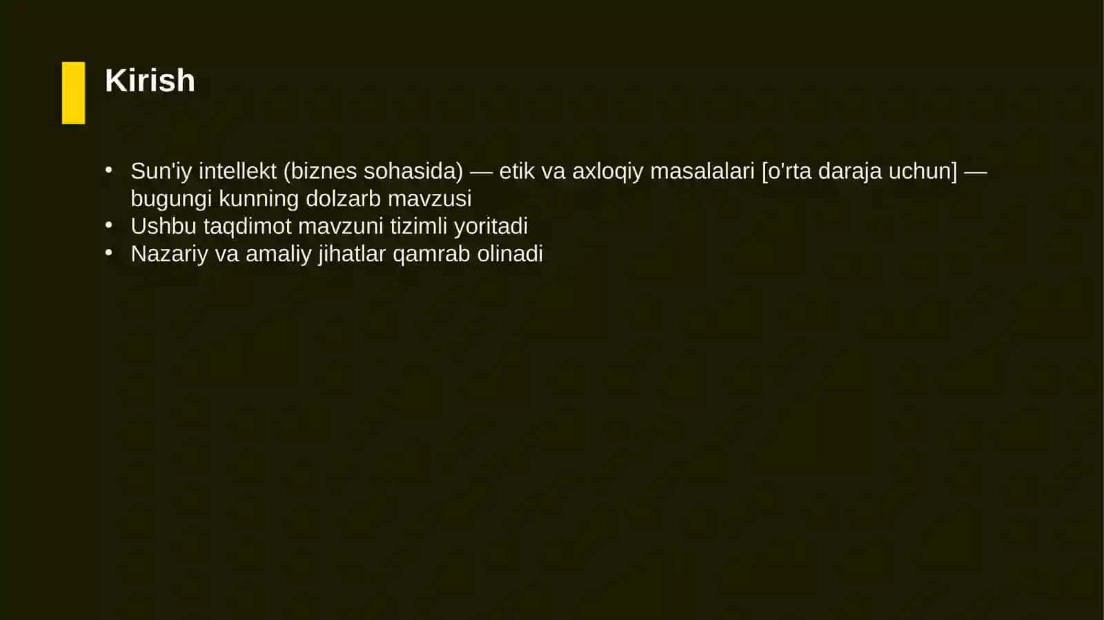 Sun'iy intellekt (biznes sohasida) — etik va axloqiy masalalari [o'rta daraja uchun] 3