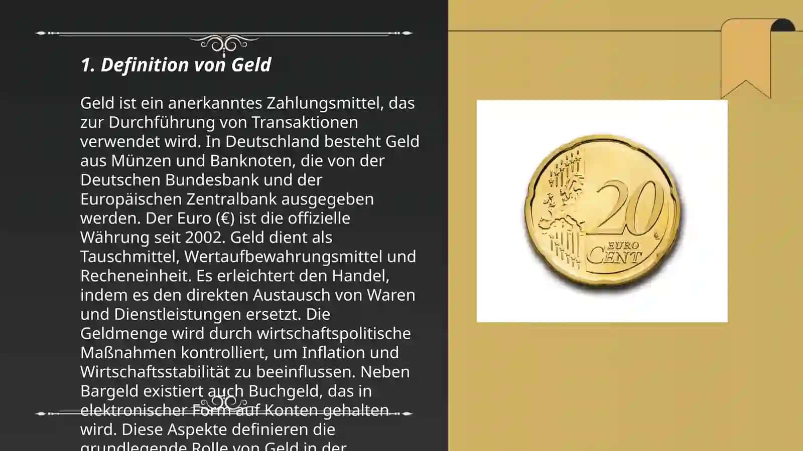 Definition von Geld 3
