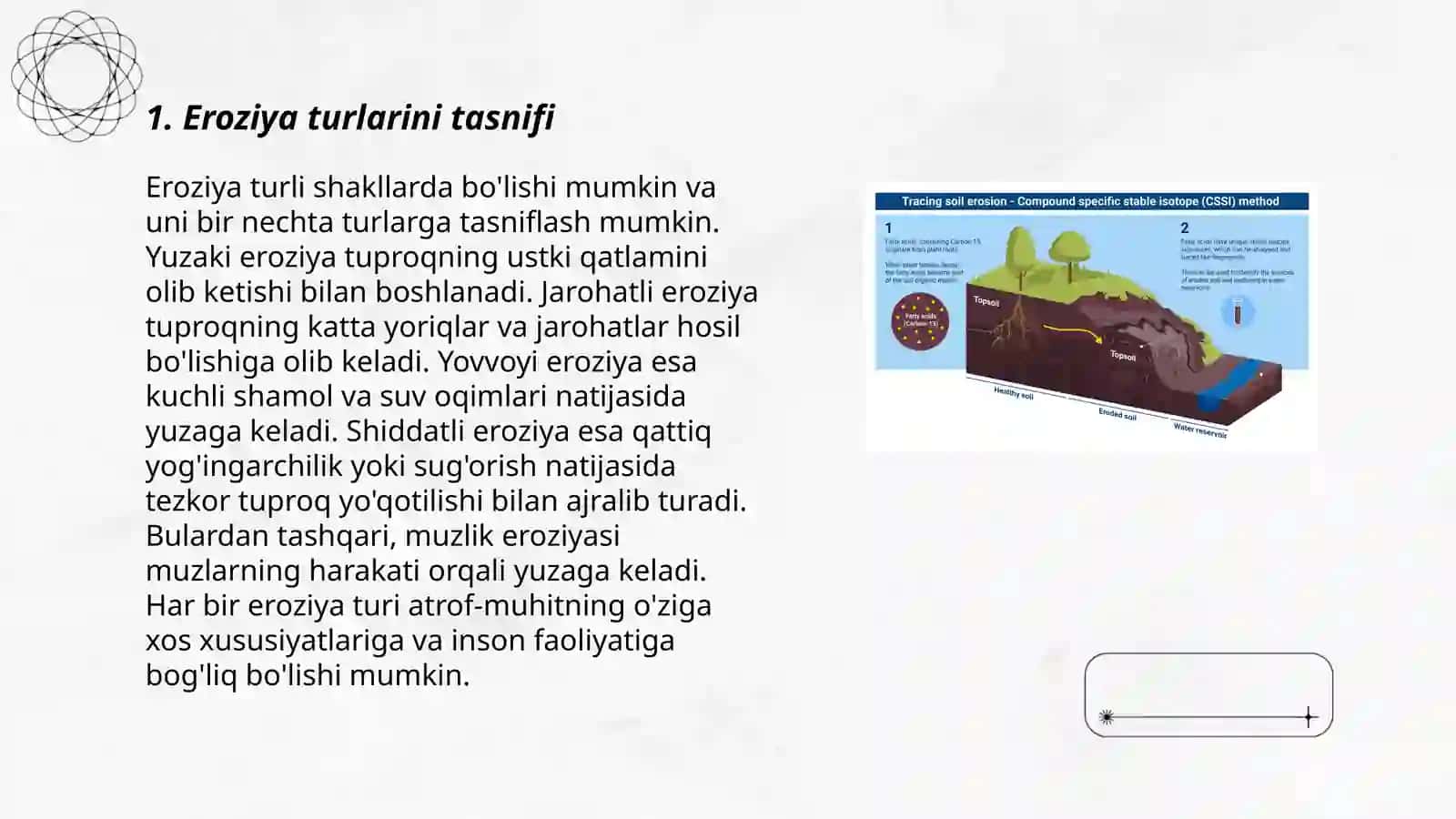Tuproq suv, shamol eroziyasini keltirib chiqaruvchi faktorlar 3