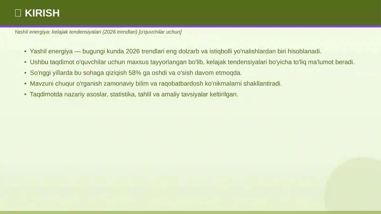 Yashil energiya: kelajak tendensiyalari (2026 trendlari) 3