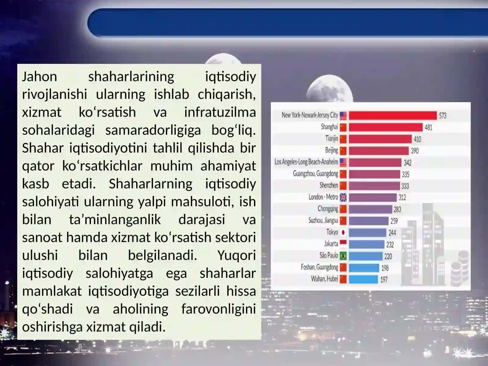Jahon shaharlarining iqtisodiy muammolarini tahlil qilish mavzusida tayyor taqdimot 3
