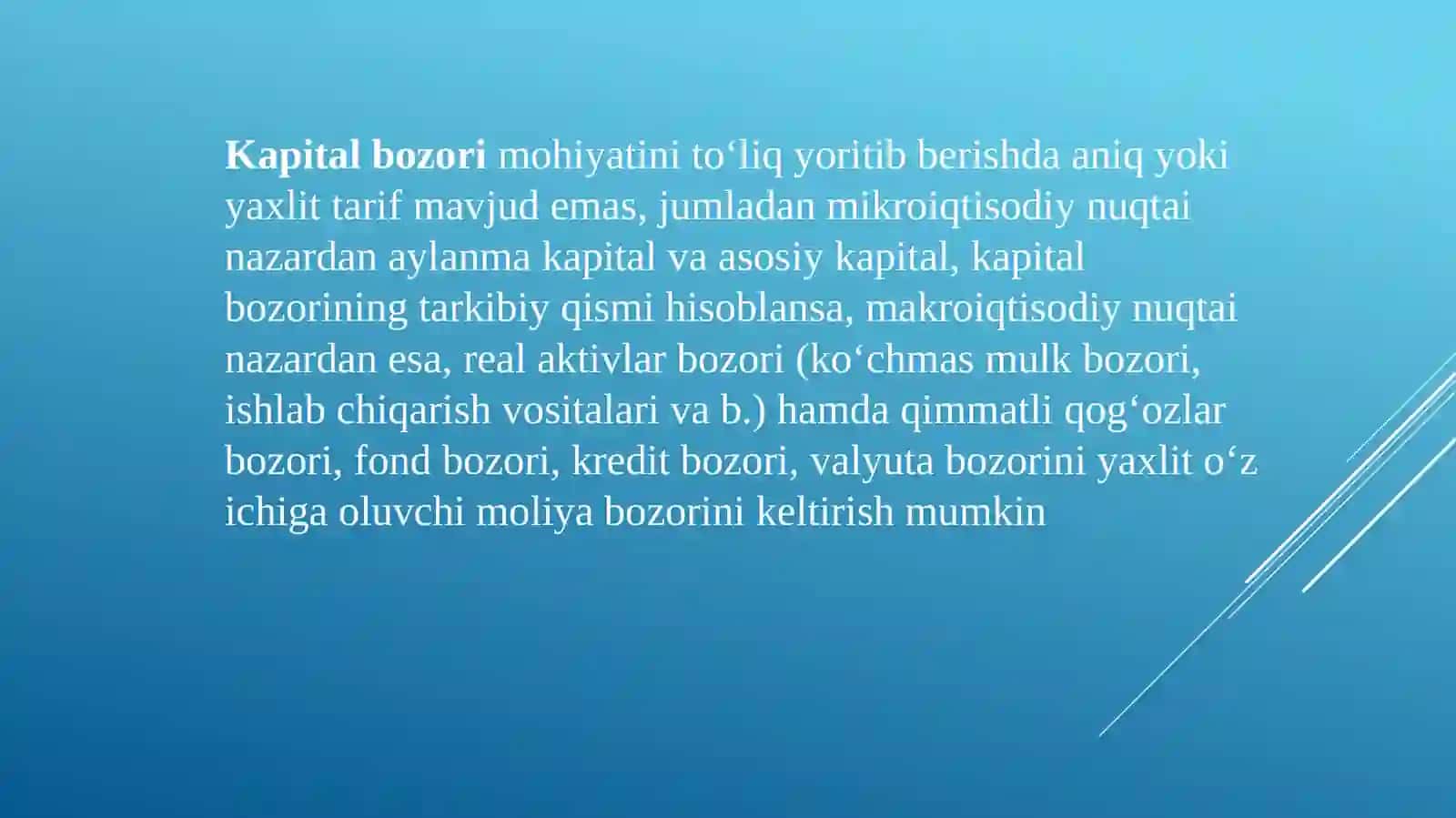 Kapitalbozorining tuzilishi va uning vazifalari 3