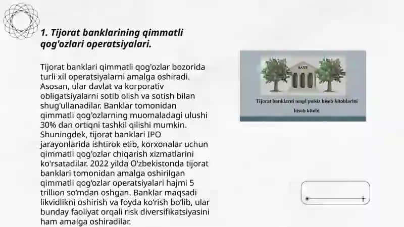 Tijorat banklarining qimmatli qog'ozlari operatsiyalari 3