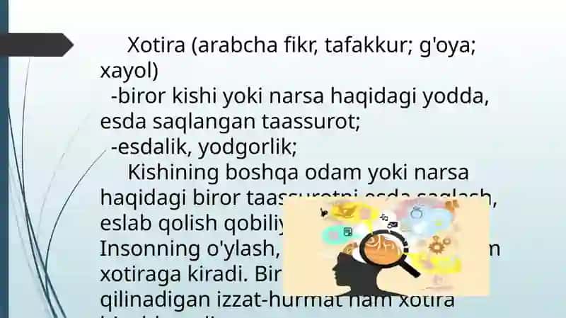 Xotira: ma’lumotlarni mustahkamlash yo’llari, usullari, vositalari 3