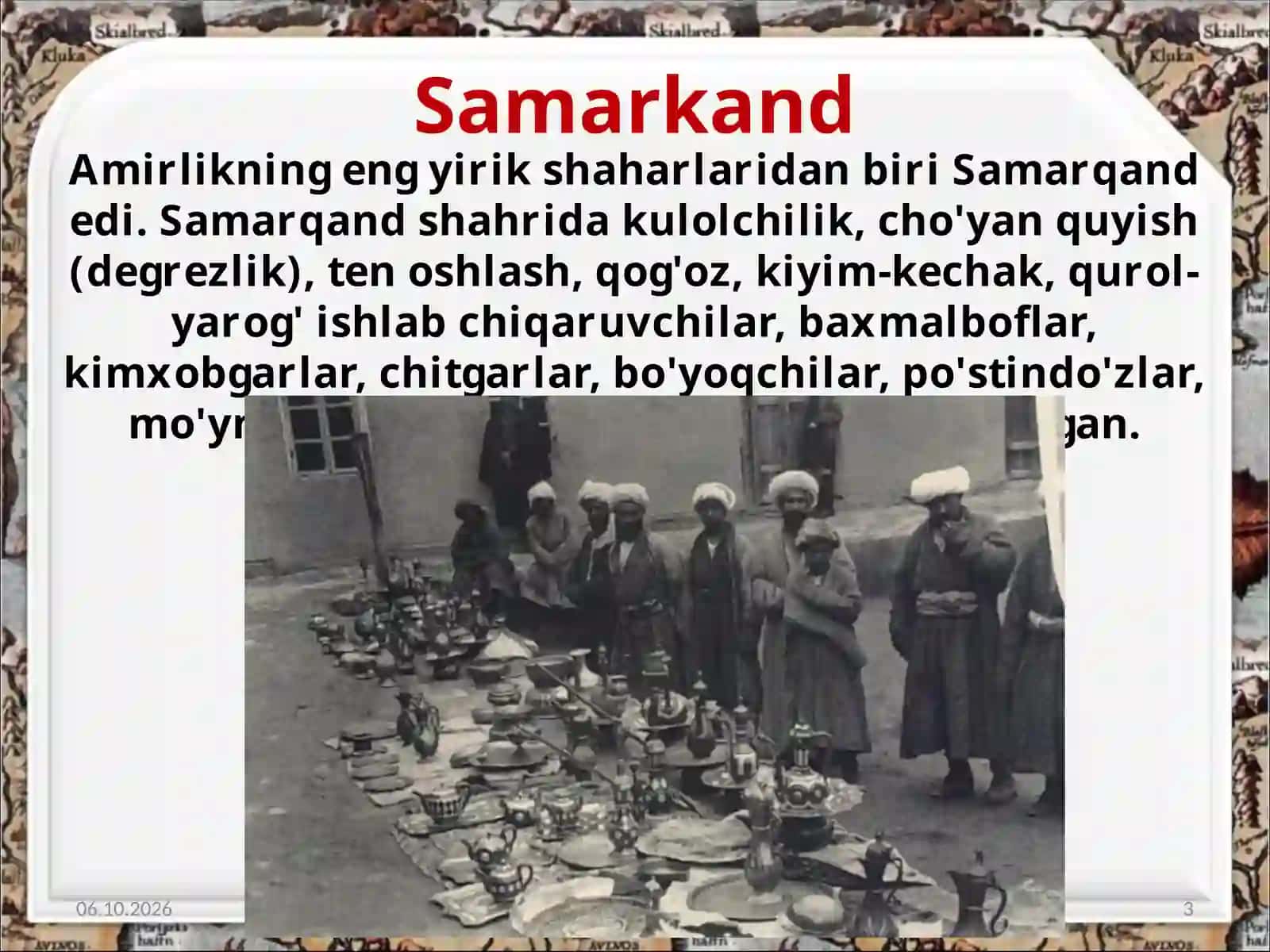 Amirlik shaharlari hayoti va savdo-sotiq ishlari 3