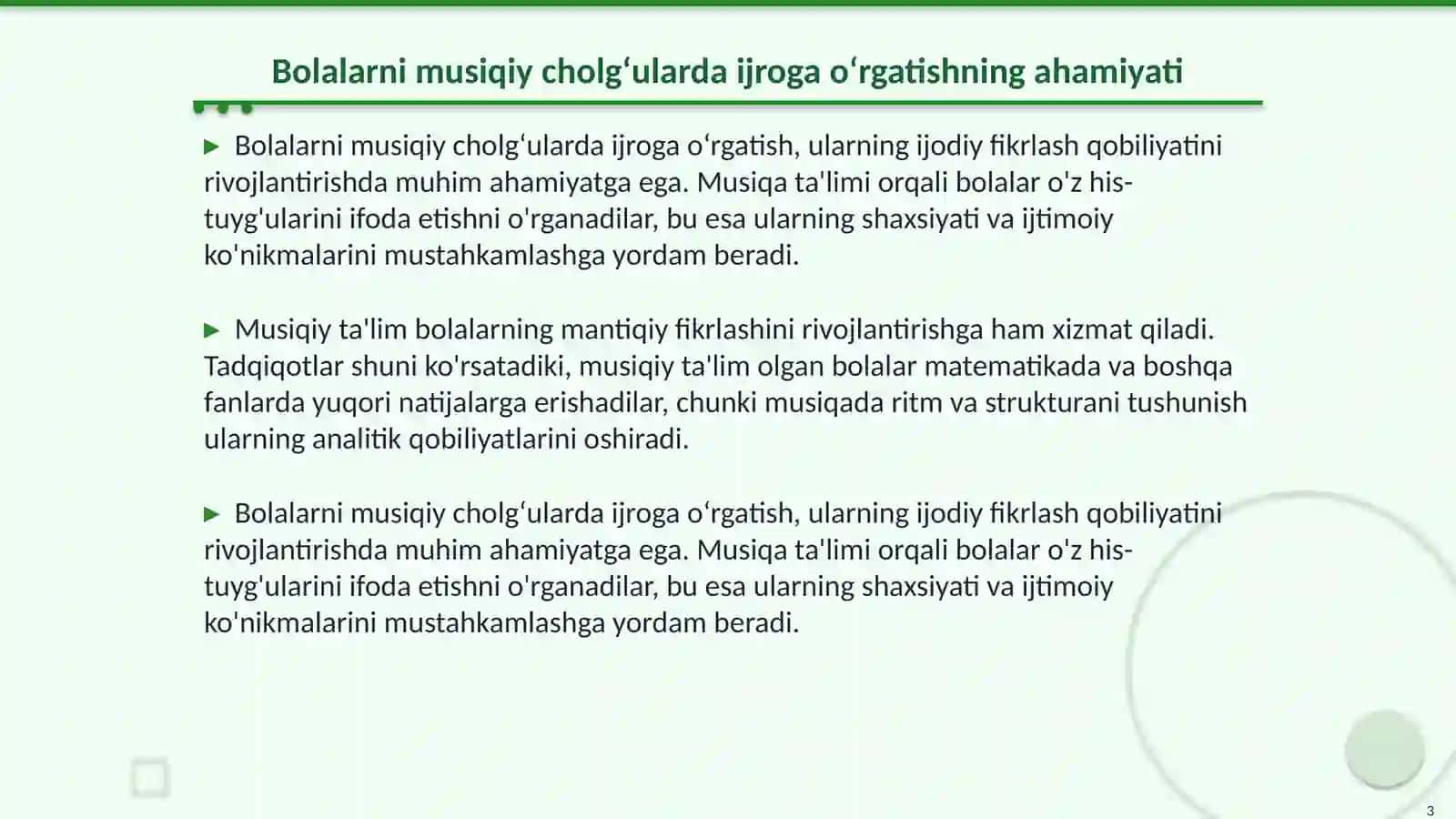 Bolalarni musiqiy cholgʻularda ijroga oʻrgatish 3