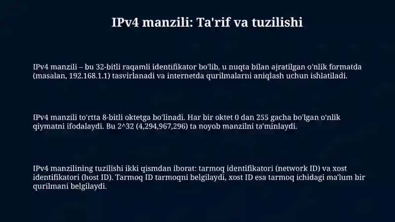 IPv4 manzillash 3