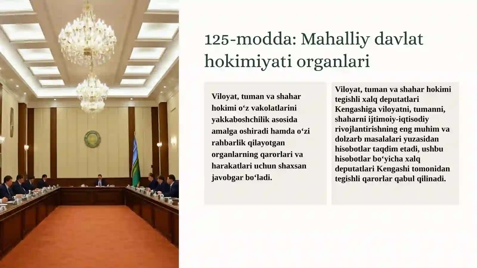 O'zbekiston Respublikasi Konstitutsiyasi: 124-135-moddalar tahlili 3