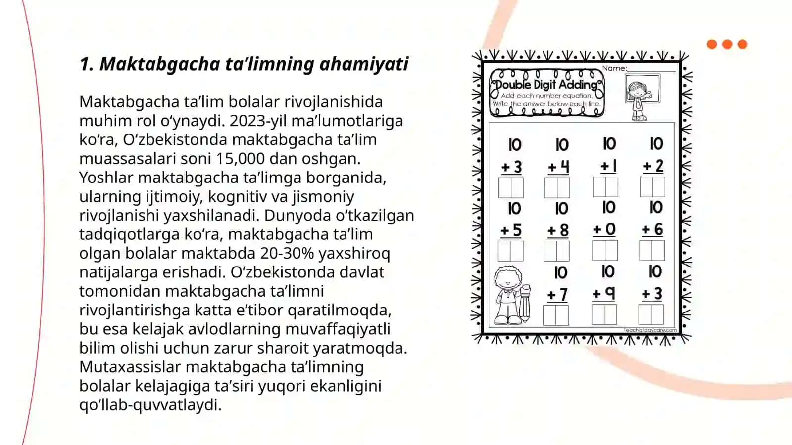 Maktabgacha taʼlim-uzluksiz taʼlimning boshlangʻich boʻgʻini 3
