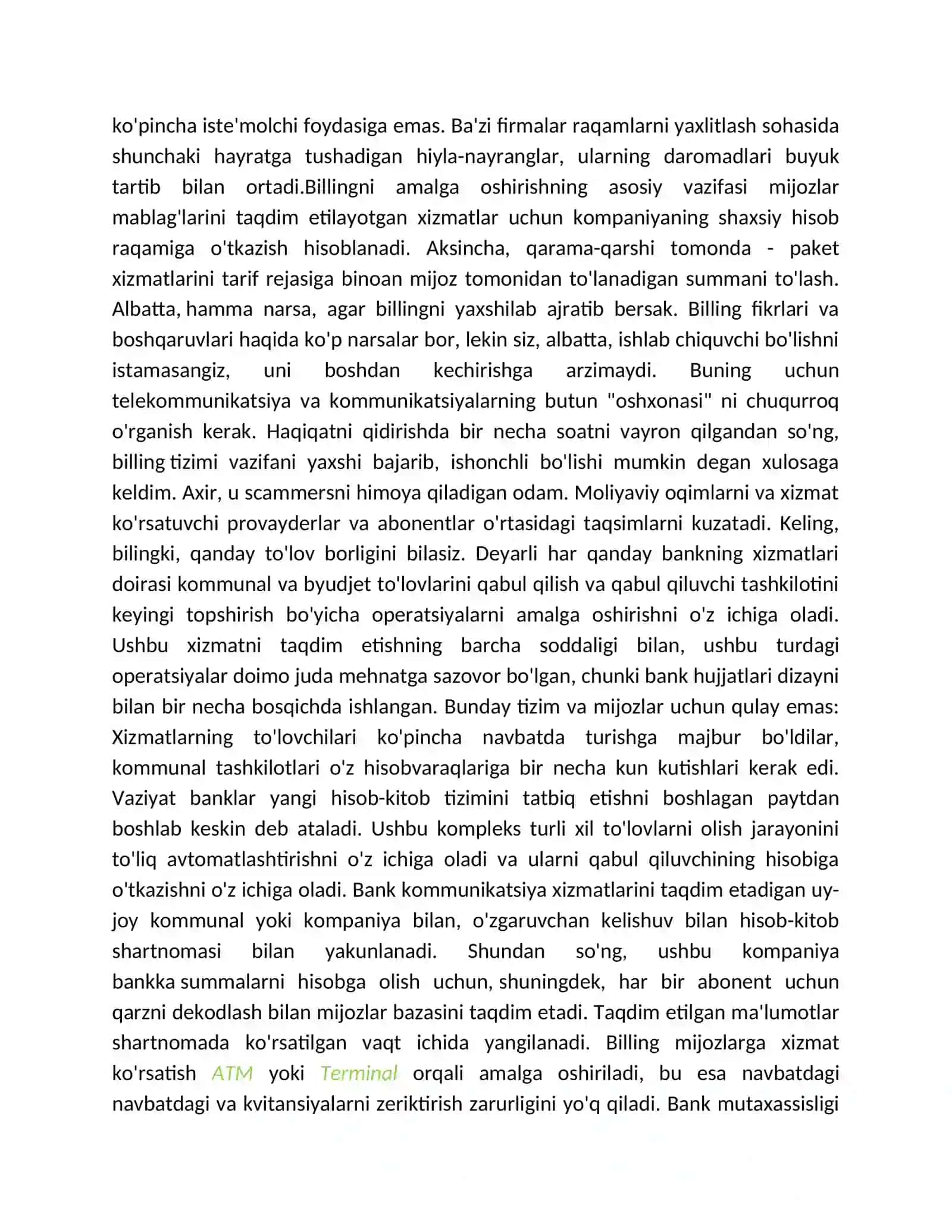 Billing tizimi ishlash texnologiyasi va iqtisodiyotda qo'llash salmog'i 3