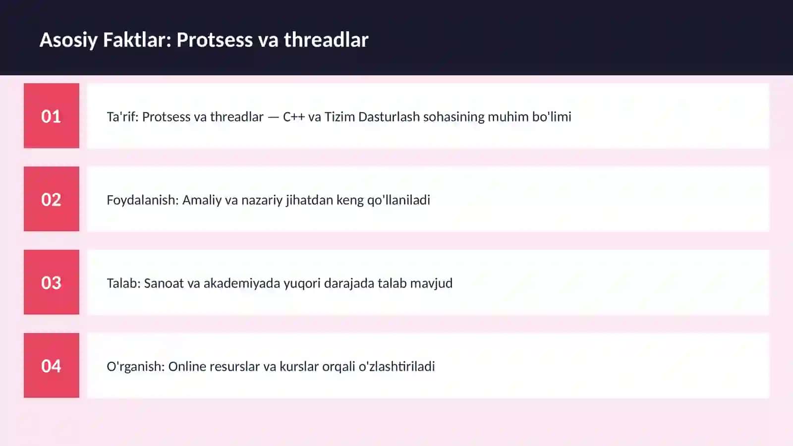Protsess va threadlar 3