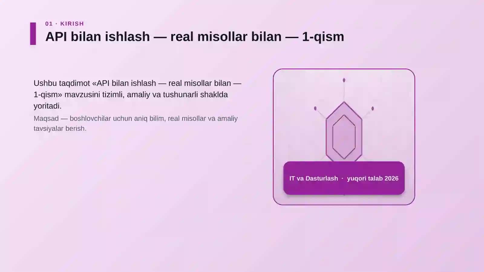 API bilan ishlash — real misollar bilan — 1-qism 3
