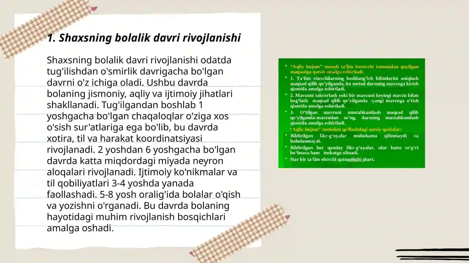 Shaxsning taraqqiyot bosqichlari hamda ularning o'ziga xos xususiyatlari 3