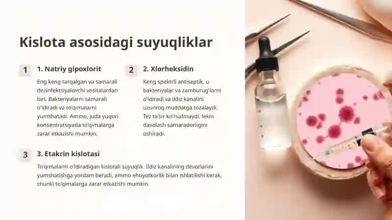 Ildiz kanallariga ishlov berishda ishlatiladigan suyuqliklar 3
