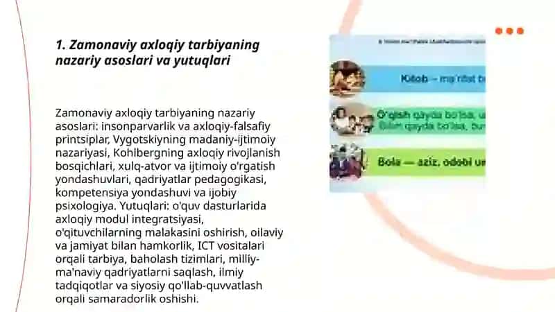 Zamonaviy axloqiy tarbiyaning yutuqlari va kamchiliklari 3
