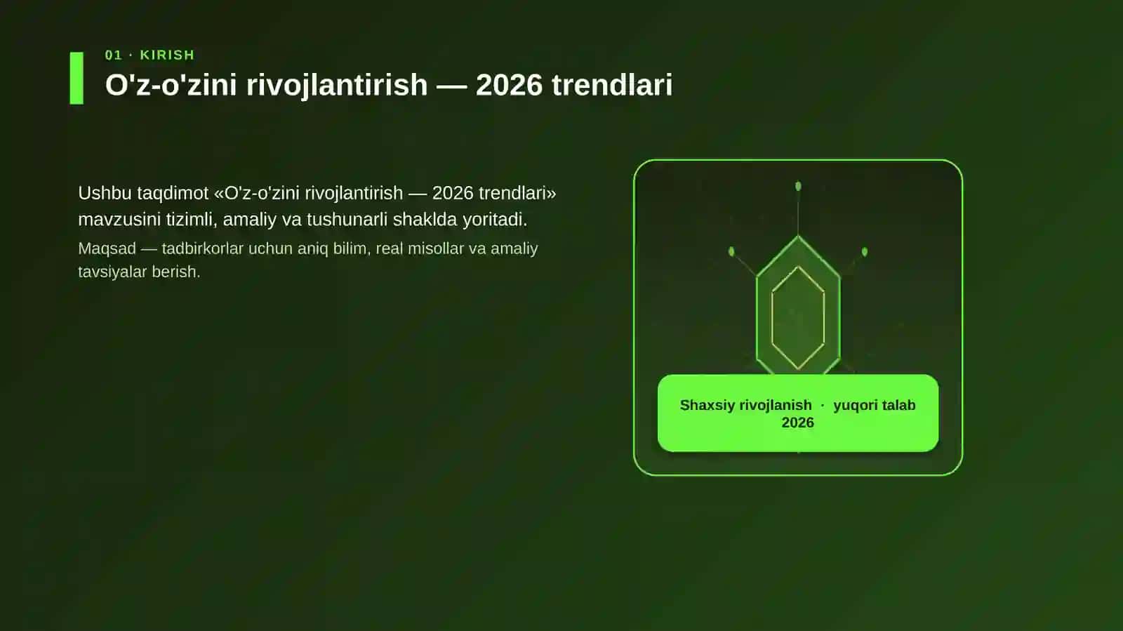 O'z-o'zini rivojlantirish — 2026 trendlari 3