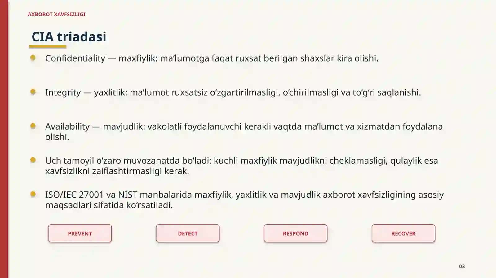 AXBOROT XAVFSIZLIGI 3