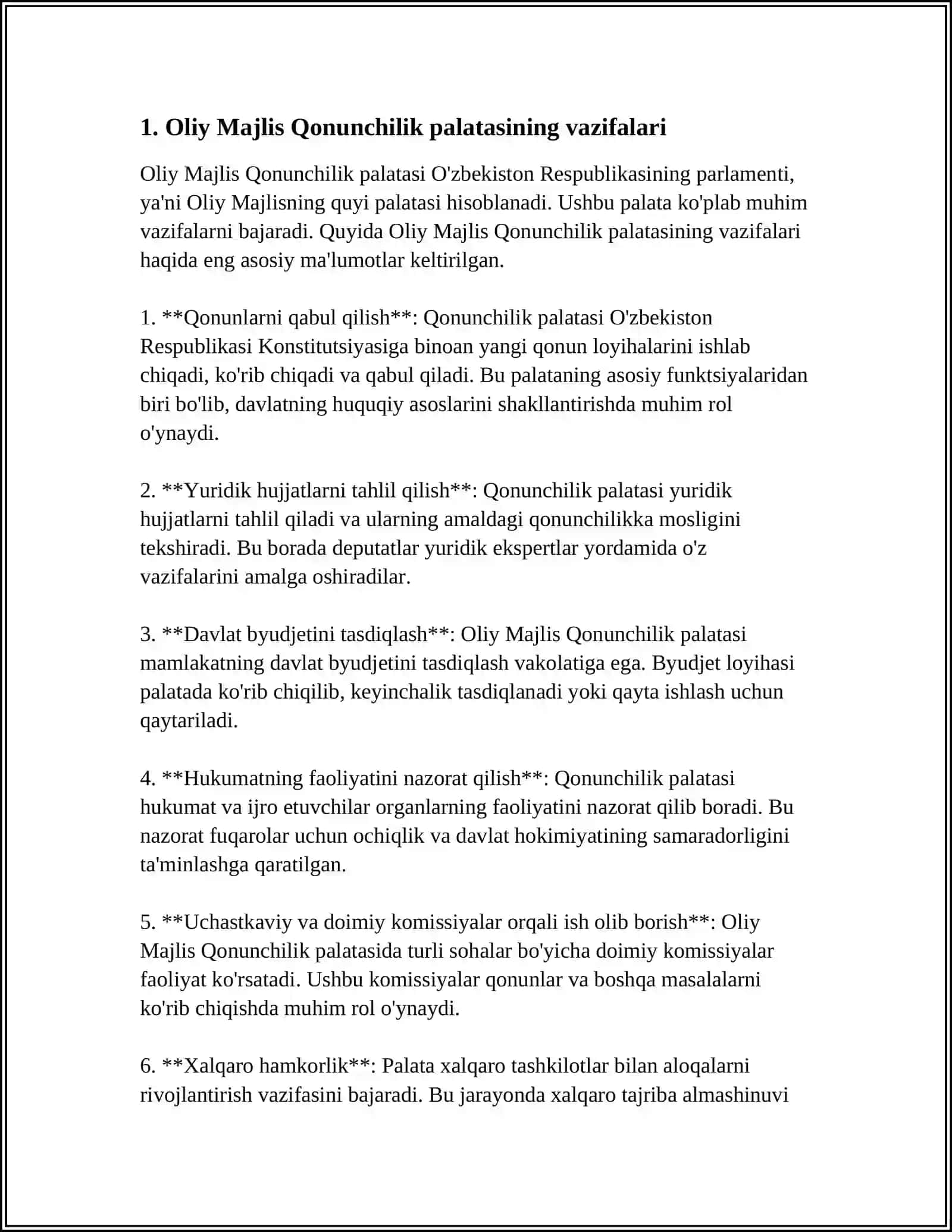OLIY MAJLIS QONUNCHILIK PALATASINING HUQUQIY HOLATI 3
