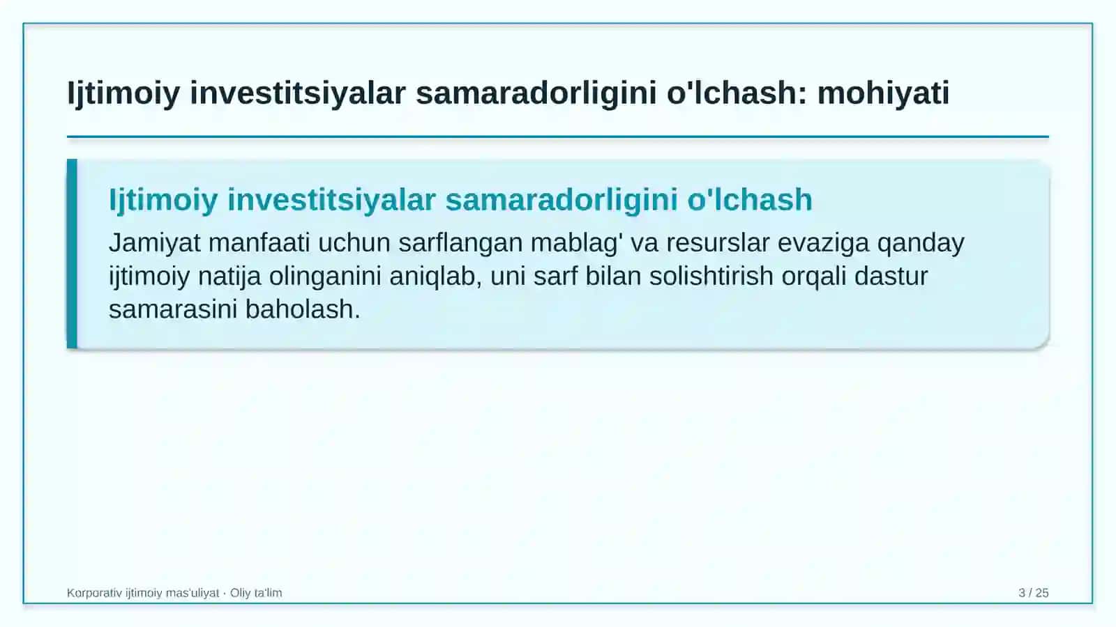 Xususiy banklarda ijtimoiy investitsiyalar samaradorligini o'lchash 3