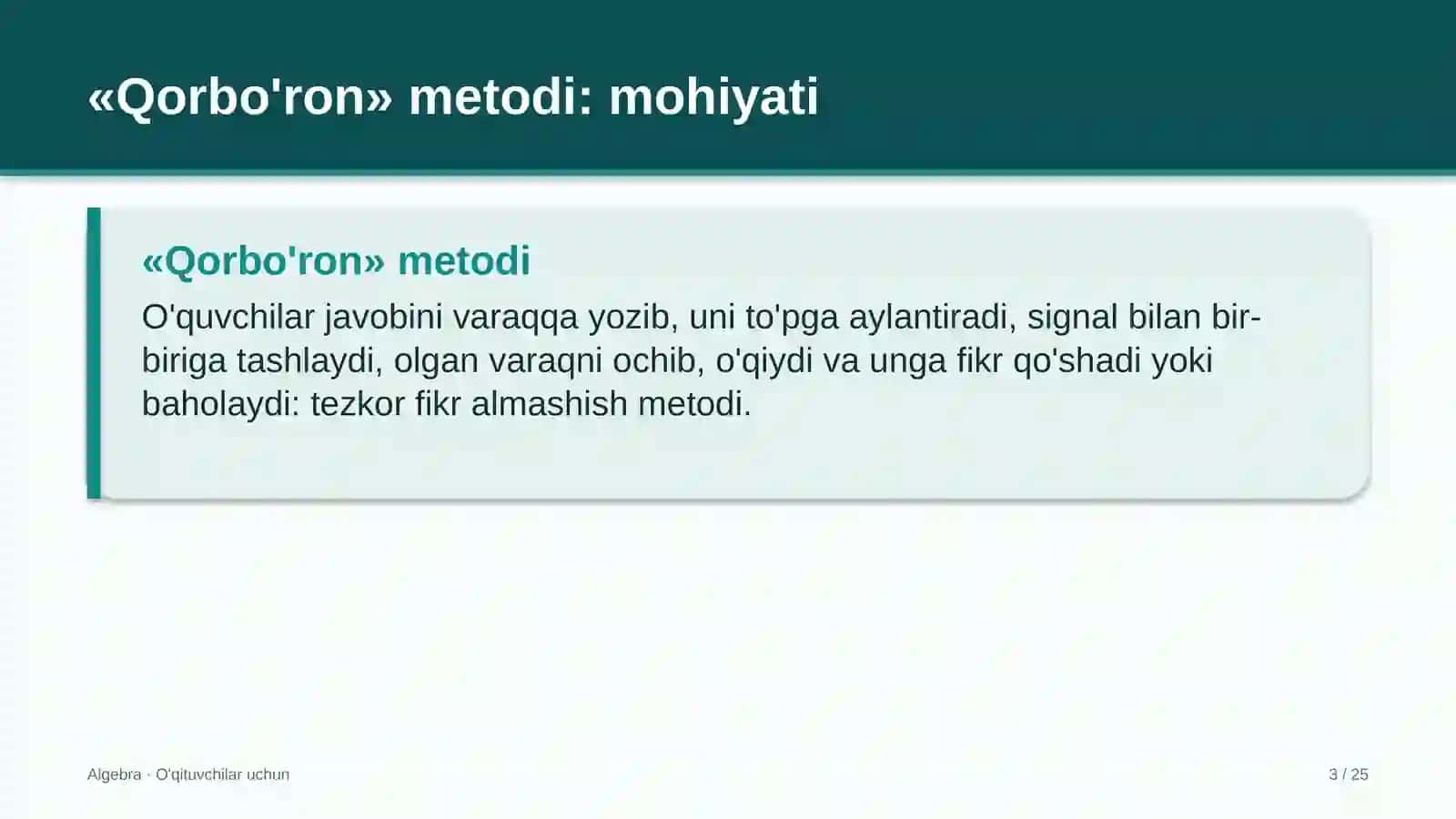 algebra darslarida qorbo'ron metodidan foydalanish 2701 3