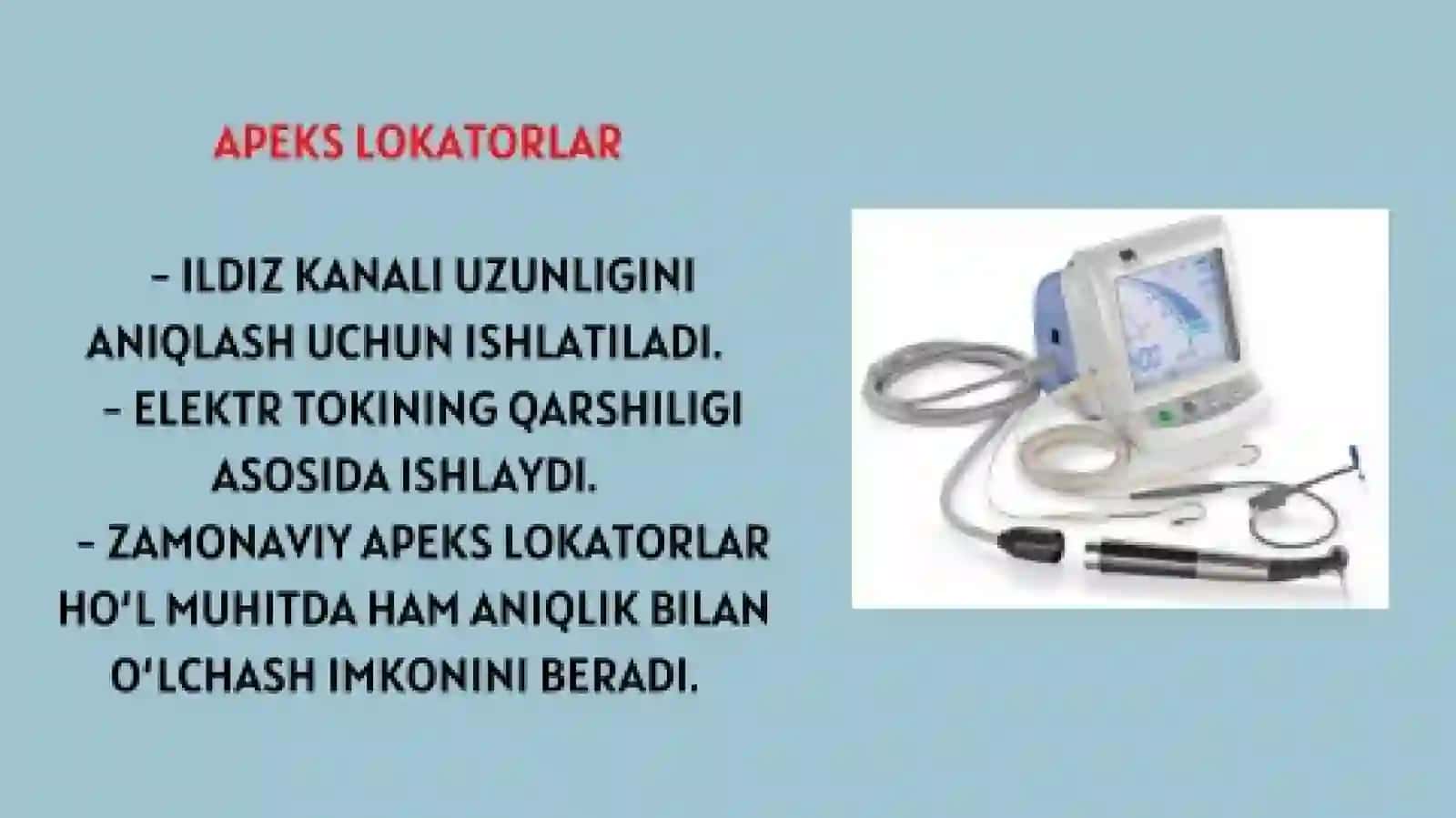 Ildiz kanal hajmini aniqlovchi vositalar 3