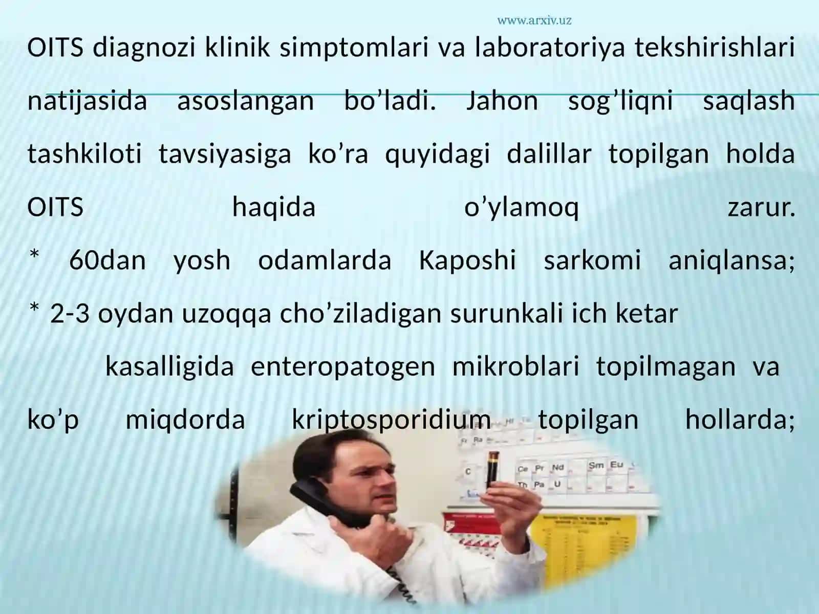 OITSning  belgilari, oldini olish, davosi profilaktikasi 3