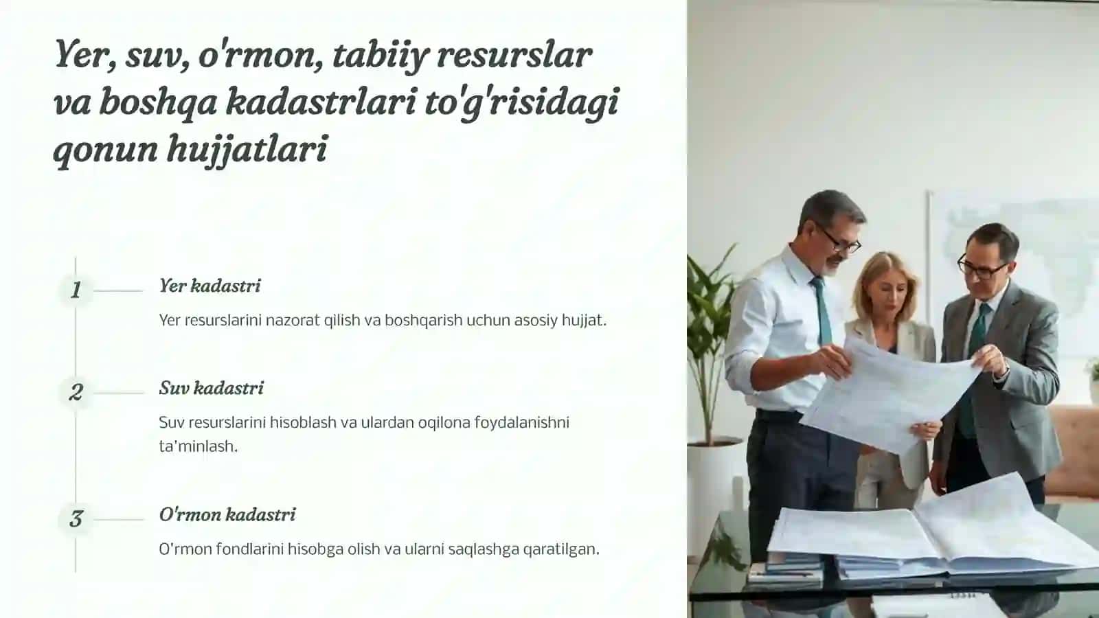 Davlat kadastrlarini yaratish vayuritishning huquqiy asoslari 3