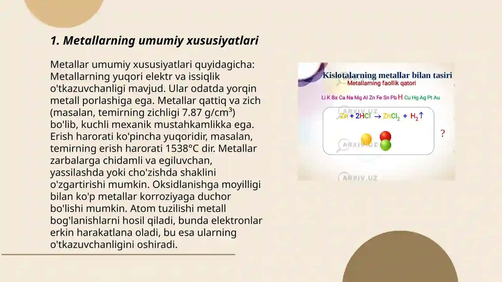 Metallar kimyosi 3