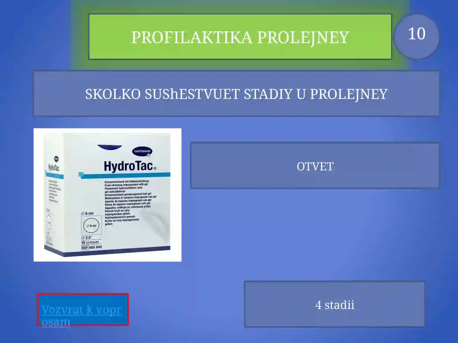 Tibbiy xizmatlar ko'rsatish texnologiyasi o'yini 3