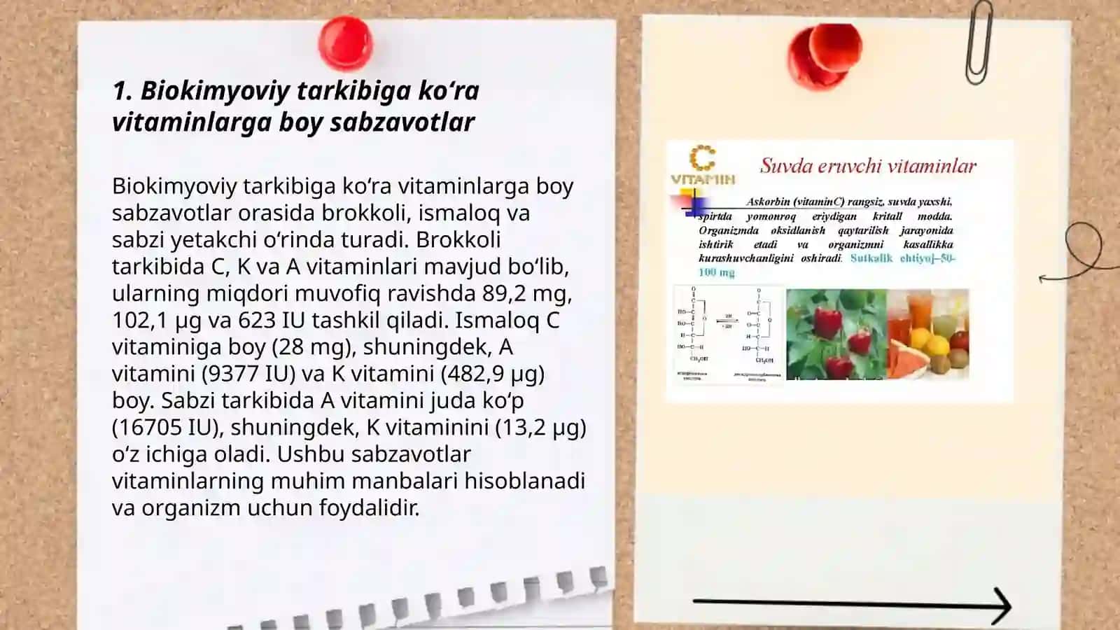 Biokimyoviy tarkibiga koʻra vitaminlar, mineral elementlar efir moylarga boy sabzavotlar 3