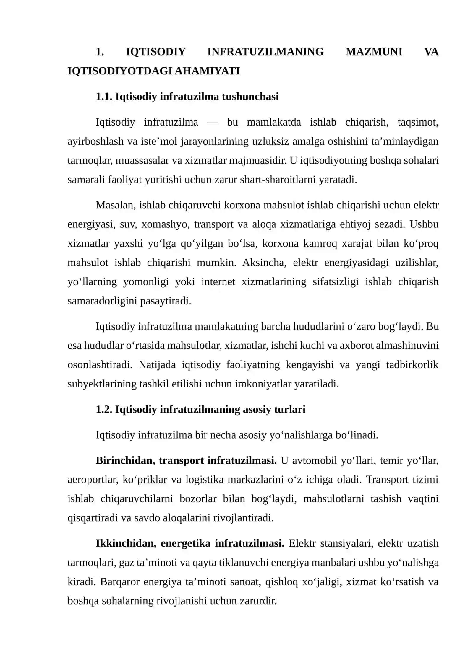 IQTISODIY INFRATUZILMA, AHOLI SONI VA UZOQ MUDDATLI IQTISODIY O‘SISH 3