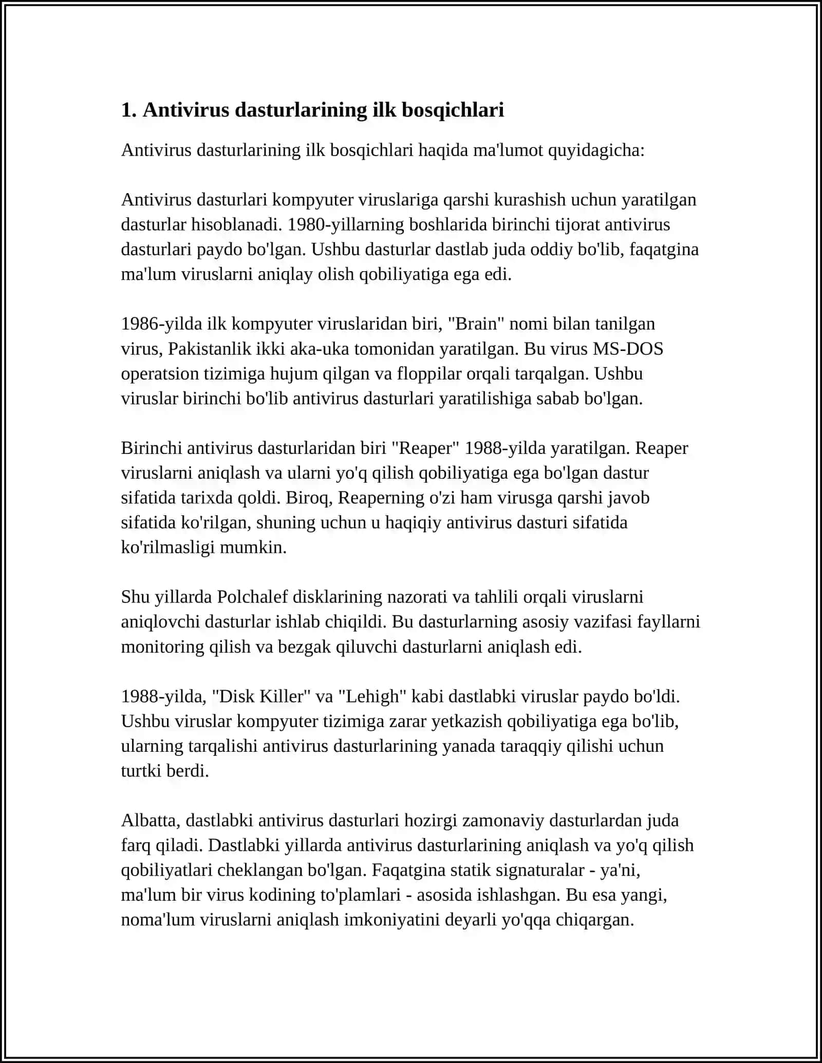 ANTIVIRUS DASTURLARINING YARATILISH TARIXI 3