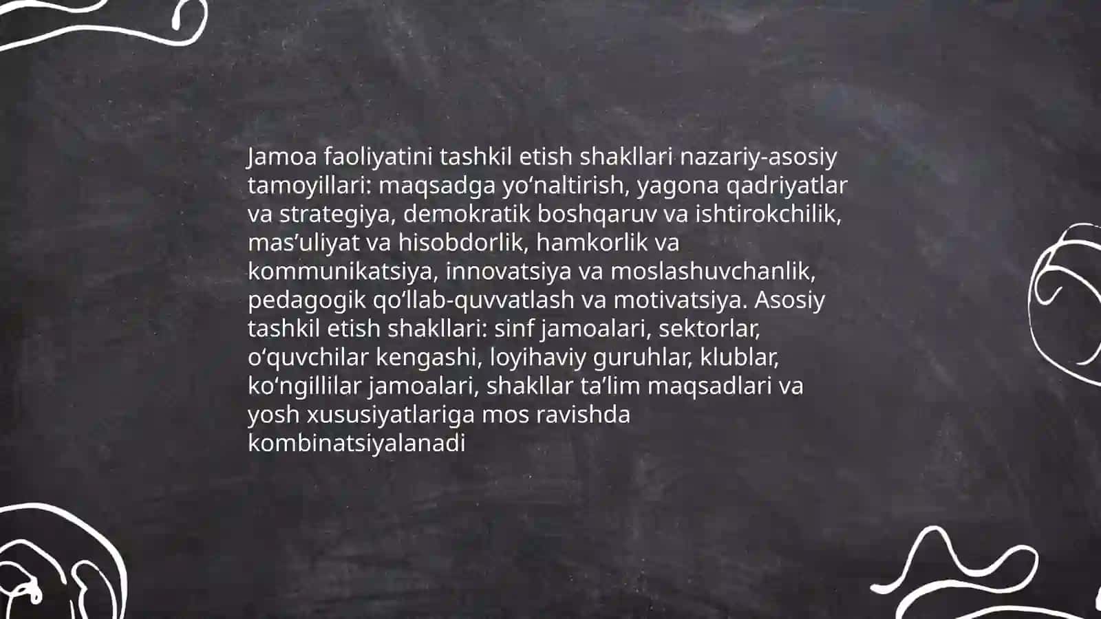 Jamoa faoliyatini tashkil etish shakllari 3