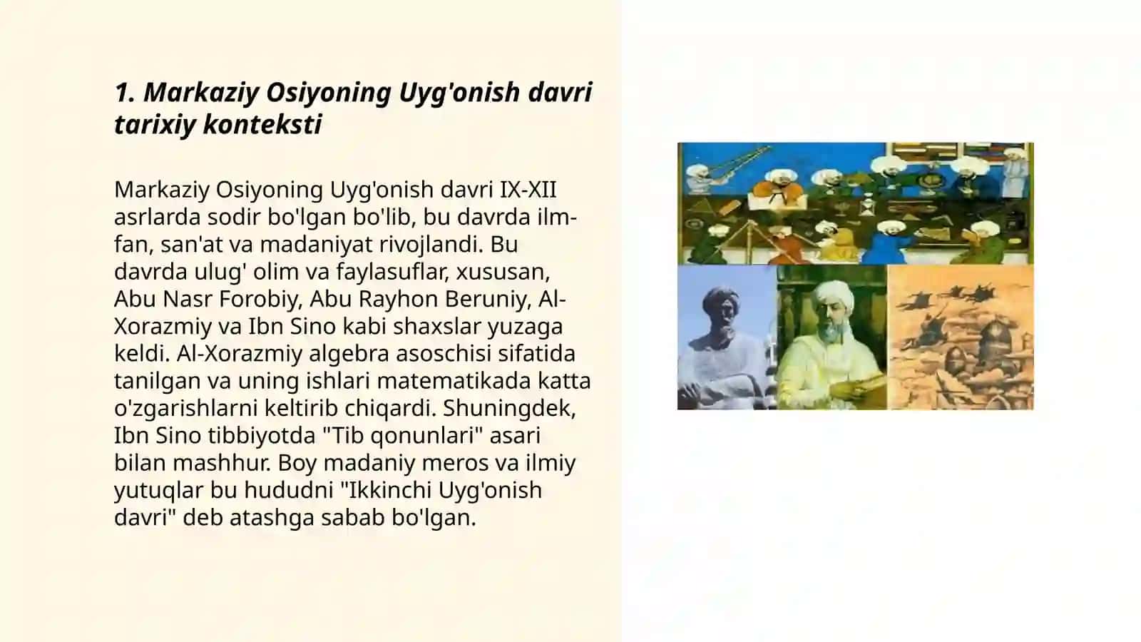 IX-XII asrlarda Markaziy Osiyo xalqlarining uyg‘onish davri: ijtimoiyiqtisodiy va madaniy taraqqiyot 3